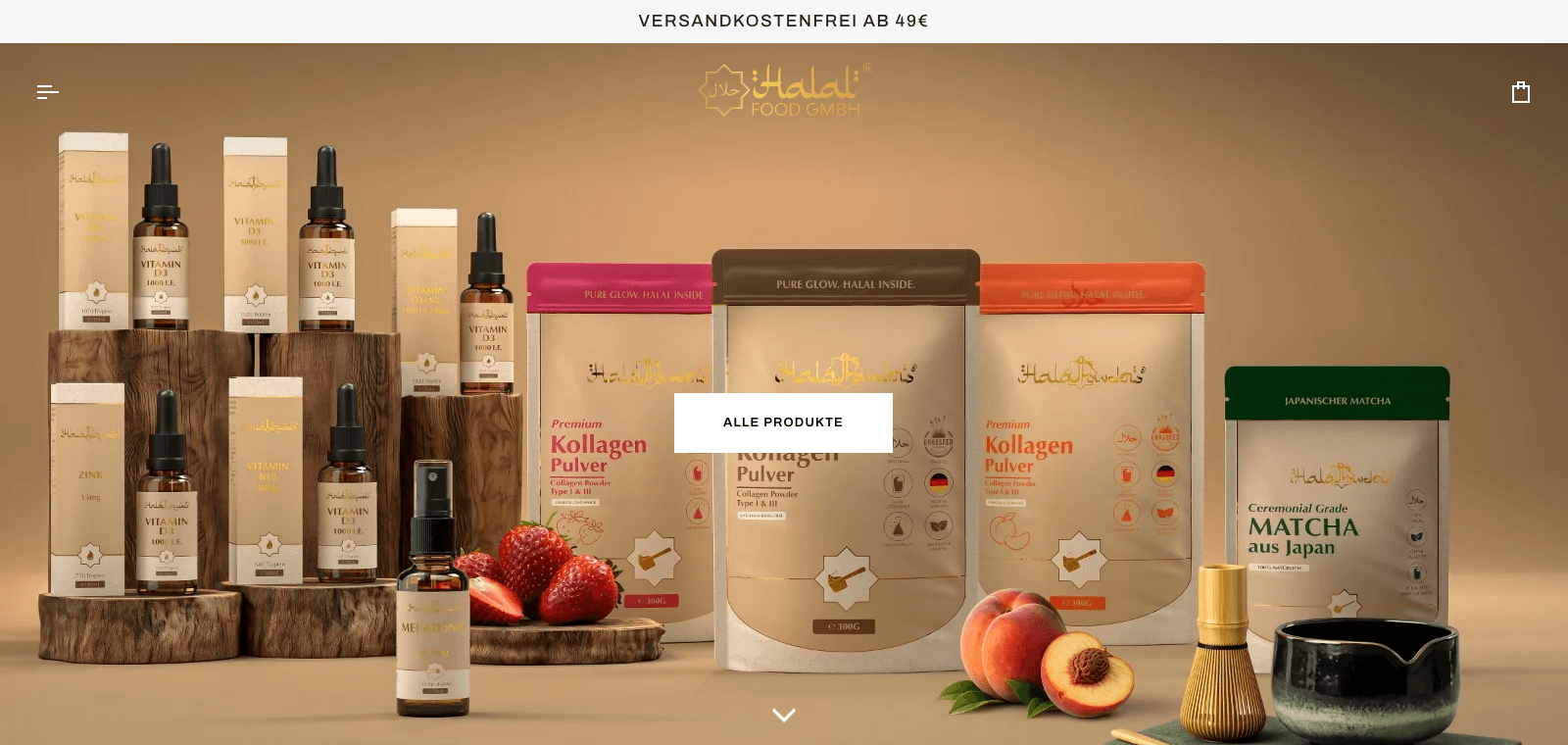 Screenshot der Website von Halal Food GmbH
